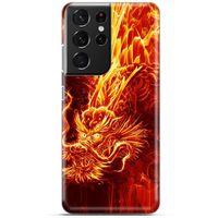Samsung Galaxy S21 Ultra Kılıf Dragons (12) Koruyucu Silikon Ateş Ejderhası
