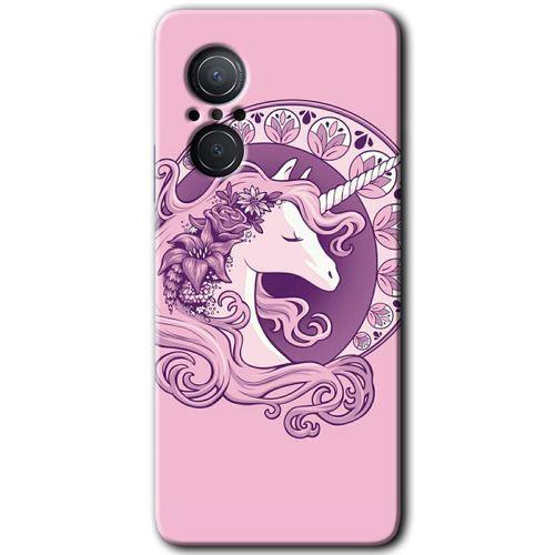 Huawei Nova 9 SE Kılıf HD Desen Baskılı Arka Kapak - Unicorn-Pembe + Kırılmaz Cam