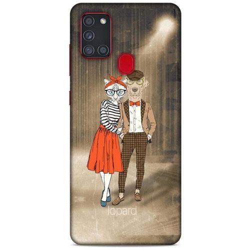 Samsung Galaxy A21s Kılıf FunnyMaX (31) TPU Kılıf Kahverengi