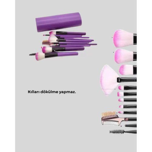 12'li Makyaj Fırça Seti Yumuşak Kıllı Profesyonel Kullanıma Uygun