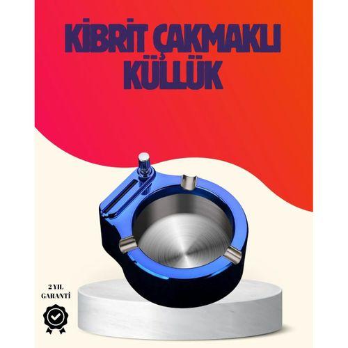 Yuvarlak Metal Küllük Çakmak Entegreli Dayanıklı Yapı