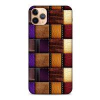 Apple Iphone 11 Pro Kılıf Patchwork (13) Silikon Kap Mor Turuncu