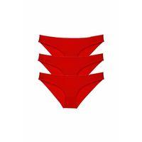 3 adet Süper Eko Set Likralı Kadın Slip Külot Kırmızı