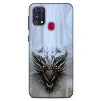Samsung Galaxy M31 Kılıf Dragons (11) Tam Koruma Beyaz Ejderha