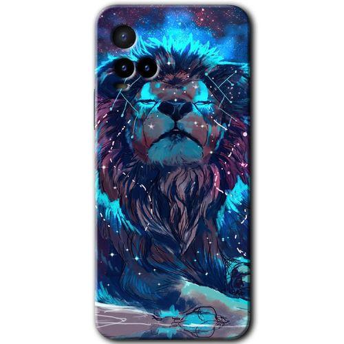 Vivo Y33s Kılıf HD Desen Baskılı Arka Kapak - Neon Aslan