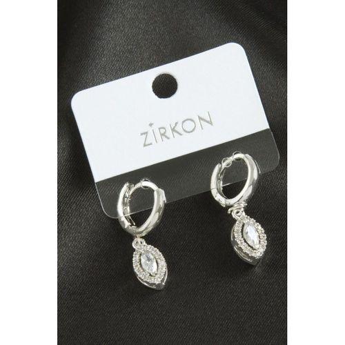Oval Zirkon Taşlı Küpe