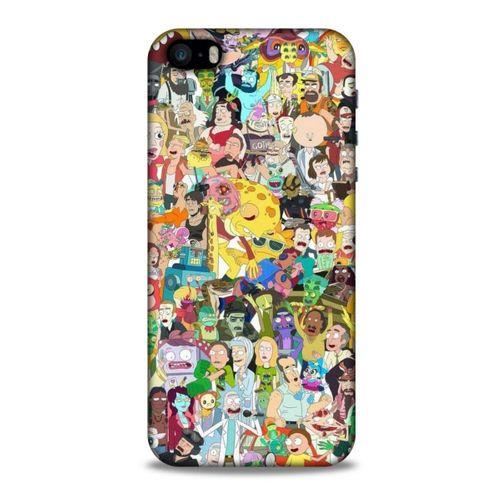 Apple iPhone SE Uyumlu Kılıf Rick And Morty (36) Glitter Kılıf Cop Morty