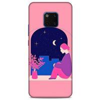 Huawei Mate 20 Pro Kılıf Depresyon (3) Kapak Lacivert Turuncu
