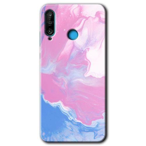 Huawei P30 Lite Kılıf Kapak - Liquid Lekeler Art +Hayalet Ekran Yandan Gözükmez