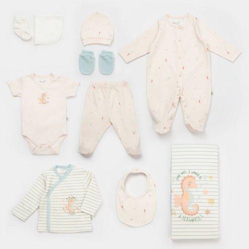 Bibaby Bibaby Biorganic Save The Seahorse 10'Lu Hastane Çıkış Seti 63233 Bej-Mint