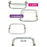 3 Kademeli Gizli Metal Mango Çanta Bursu – 3 Adet - 22 cm - Metal Çanta Aparatı