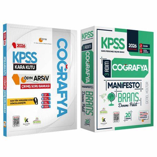 2026 KPSS Genel Kültür Coğrafya Kara Kutu Soru Bankası ve Manifesto Çözümlü Branş Deneme 2li Seti