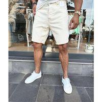 Erkek Beyaz Mom Kalıp Kot Şort