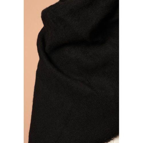 Kendinden Püsküllü Kışlık Siyah Kadın Omuz Şal Atkı