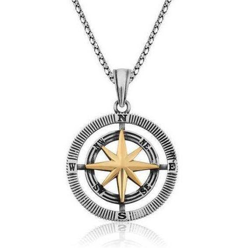 Lucky Life 925 Ayar Gumuss  Pusula Unisex Kolye