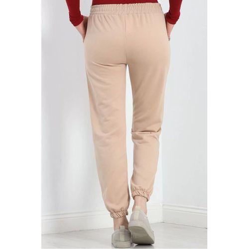 pilelistore Paça Lastikli İki İplik Eşofman Altı Bej