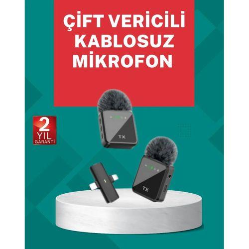Profesyonel Ses Kayıtları İçin 2’li Kablosuz Yaka Mikrofon Seti
