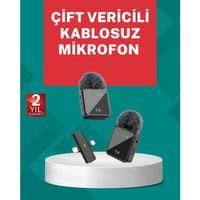 Profesyonel Ses Kayıtları İçin 2’li Kablosuz Yaka Mikrofon Seti