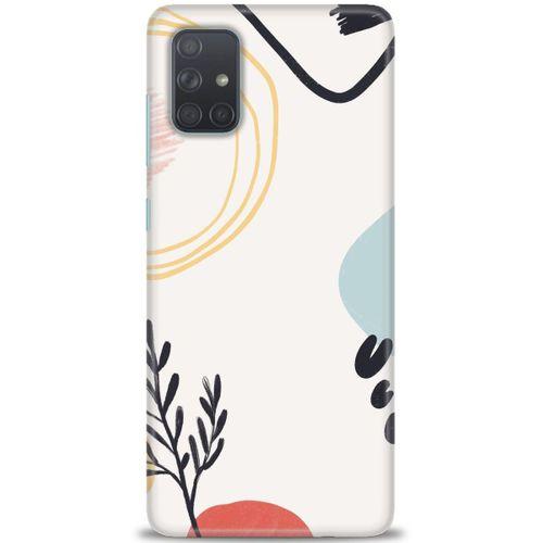 Samsung Galaxy A71 Kılıf HD Baskılı Kılıf - Siyah Dal + Tam Ekran Koruyucu