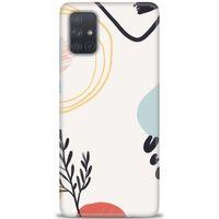 Samsung Galaxy A71 Kılıf HD Baskılı Kılıf - Siyah Dal + Tam Ekran Koruyucu