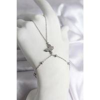 316L Çelik Gümüş Renk Kelebek Model Kadın Şahmeran