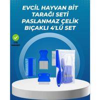 Kedi, Köpek Ve Küçük Hayvanlar İçin 4 Parça Ergonomik Tarak Takımı
