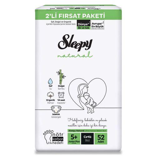 Sleepy Sleepy Natural Bebek Bezi 2'Li Fırsat Paketi 5+ Beden 52 Adet