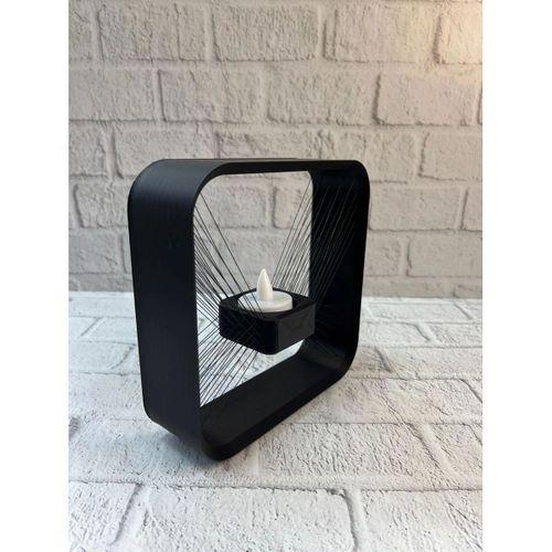 Askılı Kare Mumluk Duvar Dekoru Loş Salon Ve Modern Mekanlar