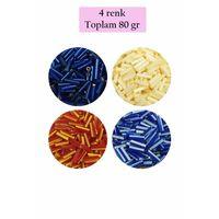 Uzun Boru Kesme Boncuk Çap 2mm Uzunluk 10 mm - 4 Renk - Toplam 80 Gram - BNC428