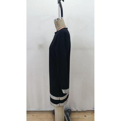 Kadın Uzun Kollu Bisiklet Yaka Mini Ithal Krep Elbise