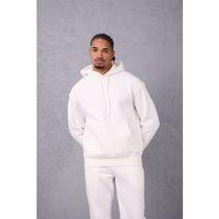 Şardonlu Kanguru Cepli Sweatshirt - 3 İplik Şardonlu Lastik Paça Erkek Eşofman Altı- Eşofman Takımı - Ekru