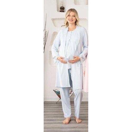 Bone 5905 Kadın Lohusa Viskon Klasik 3'lü Pijama Takımı