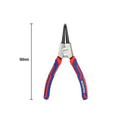 WORKPRO WP231150 180MM Cr-V Düz Yaylı Profesyonel Dış Segman Pensesi