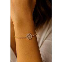 Altın Renk Kar Tanesi Asansör Çelik Bileklik SNJ – 3599