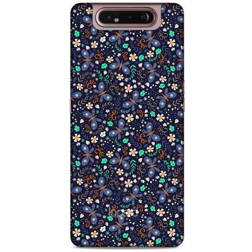 Samsung Galaxy A80 Kılıf Kelebek Etkisi (8) Baskılı Kılıf Turkuaz Beyaz