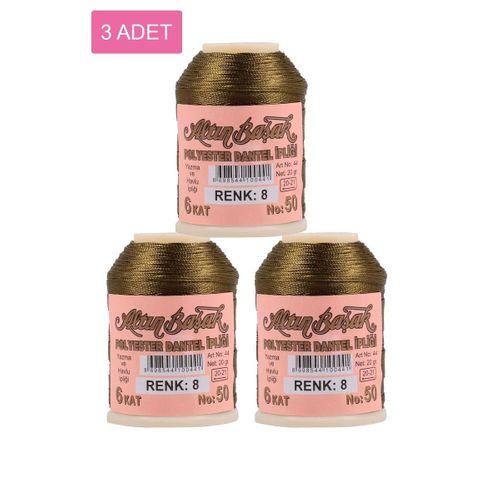 3 Adet Altınbaşak Oya ve Dantel İpi 20 gr - Royaleks - No: 008