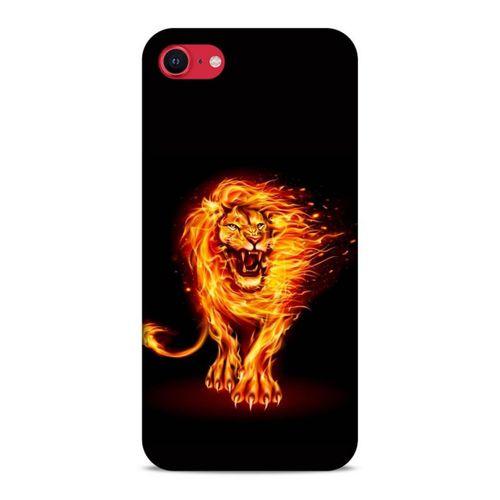 Lopard Apple iPhone SE 2020 Uyumlu Kılıf FireX (20) Koruyucu Kılıf Ateşli Aslan