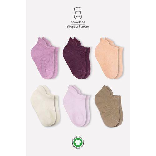 Bistyle Mix Penye Sneakers Çorap 6'Lı BS20101M Gül Kurusu