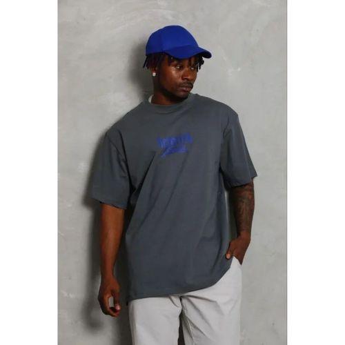 Erkek Baskılı T-Shirt Kısa Kol Bisiklet Yaka Regular Fit Rahat Kalıp Günlük Tişört - Füme