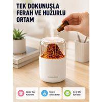 Ultrasonik Alev Efektli Aromaterapi Difüzörü Usb Şarjlı Ve Otomatik Kapanma Özellikli