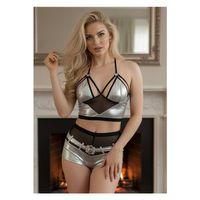 Gri Deri ( Lame ) Gecelik - 432