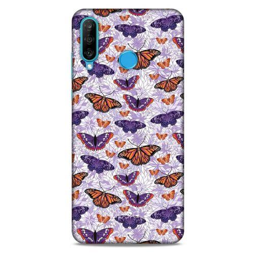 Huawei P30 Lite Kılıf Kelebek Etkisi (45) Liquid Air Kılıf Mavi Toz Pembe