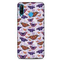 Huawei P30 Lite Kılıf Kelebek Etkisi (45) Liquid Air Kılıf Mavi Toz Pembe