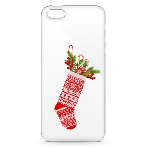 Apple iPhone 5 Kılıf Noel Çorabı Arka Kapak Koruma Desenli Full Koruyucu
