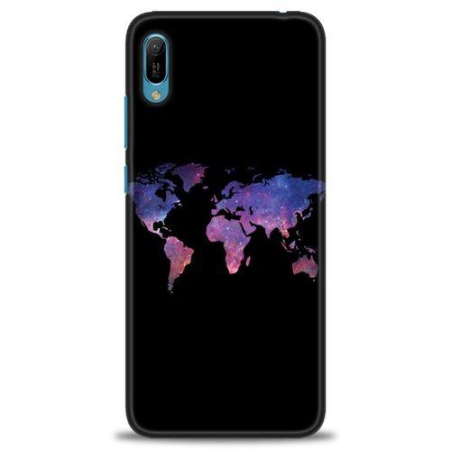 Huawei Y6 2019 Kılıf HD Baskılı Kılıf - Dünya Haritası + Tam Ekran Koruyucu