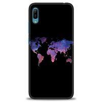 Huawei Y6 2019 Kılıf HD Baskılı Kılıf - Dünya Haritası + Tam Ekran Koruyucu