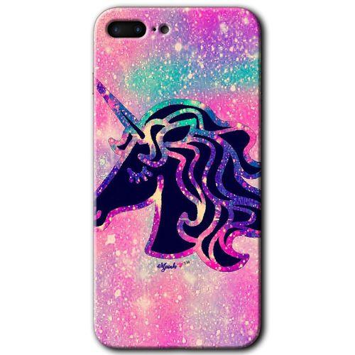 iPhone 7 Plus Kılıf HD Desen Baskılı Arka Kapak + Temperli Cam - Unicorn Kristal