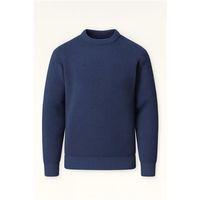 Pilar Oversize Selanik Örgülü Bisiklet Yaka Erkek Kazak - İndigo