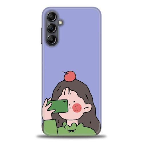 Samsung Galaxy A14 Kılıf HD Baskılı Kılıf - Yeşil Kız + Tam Ekran Koruyucu