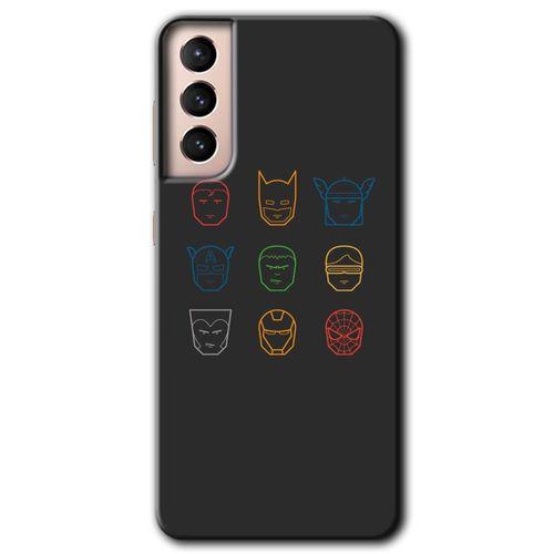 Galaxy S21 Plus Kılıf HD Desen Baskılı Arka Kapak - Avengers Minimalism + Kırılmaz Cam